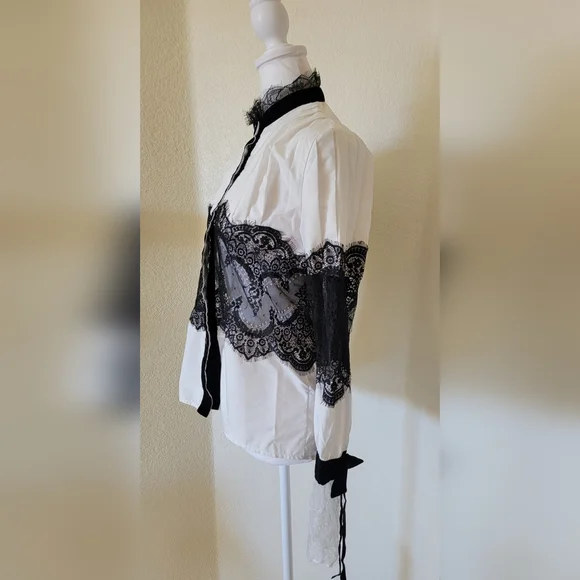 Beulah Style Coquette Black Organza Sheer Lace, Size Medium - Picture 3 of 7